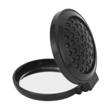 Portable Folding Pocket Hair Brush With Mirror Travel Size Compact Design Double Function Massage Scalp Anti Breakage Cushion Durable Material