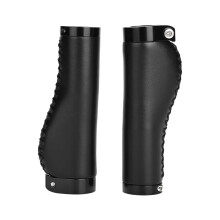 Mountain Bike Grips With Groove Grip Design Super Comfortable Breathability Handmade Sewing PU Leather Lock On Grips For MTB BMX And Folding Bikes