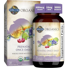 Garden of Life, Organics, Einmal täglich, Schwangerschaft, Vollnahrungsmittel-Vitamin, 30 vegane Tabletten