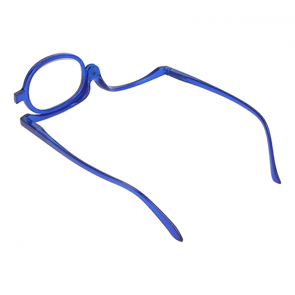 Magnifying Makeup Glasses Professional Portable Women Fashionable Flip Down Cosmetic Glasses Blue(+4.00 )