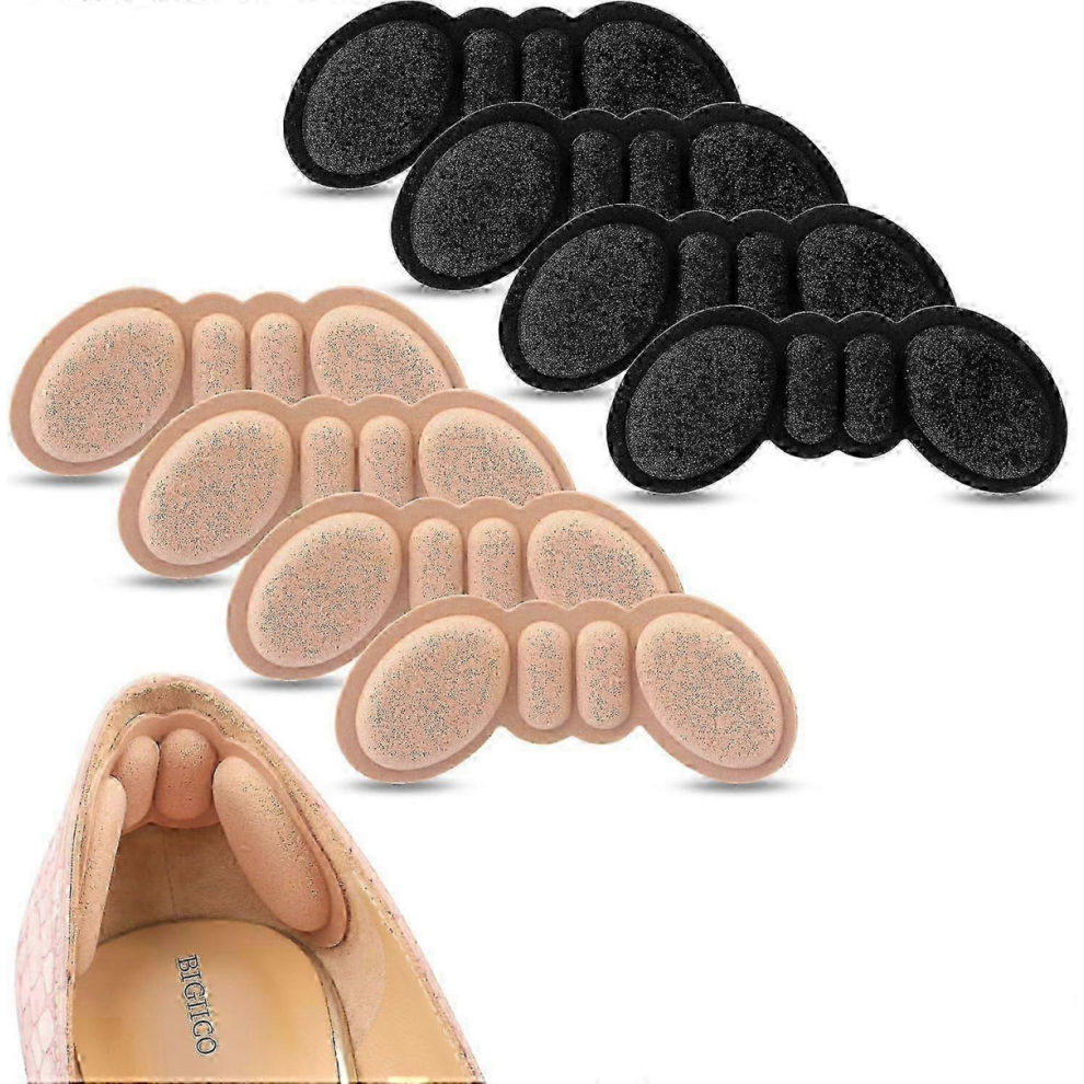 Anti-Slip Heel Grips Liner Cushions Inserts Compatible with Large Shoes - 4 Pairs to Prevent Rubbing and Blisters