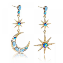 Moon Earrings Compatible with Women, Crescent Moon Star Dangle Earrings Compatible with Girls, Sun Moon Stars Drop Earrings Hypoallergenic,