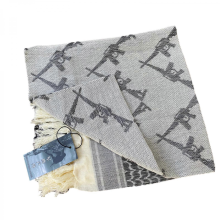 (AK Khaki)Lightweight Adult Jacquard Pattern Scarf Multi Purpose Headscarf Adjustable Religious Scarf Outdoor Sunproof Headwrap AK Khaki