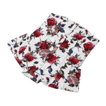 Men's Red Flower Print Long Sleeve Cotton Blend Shirt 3XL