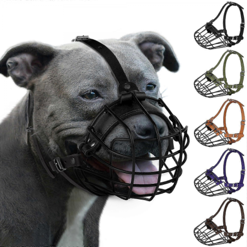 Amstaff Muzzle Breathable Basket Compatible with Large Pitbull Dogs XX Model