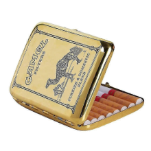 Metal Cigarette Case, Hold 16 Cigarette Vintage Copper Camel Cigarette Case Smoking Boxes, Portable Waterproof Cigarette Case (Color : Brass
