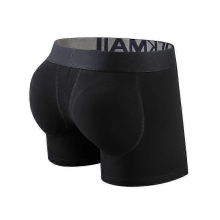 (White-XL)Men's Butt Lifting Boxer Briefs with Removable Padded Cup & Hip Enhancer
