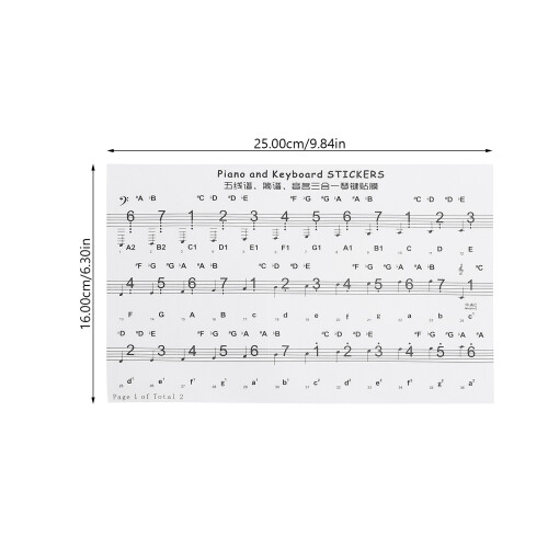 Practical Black PVC Piano Keyboard Decals for Beginners 1