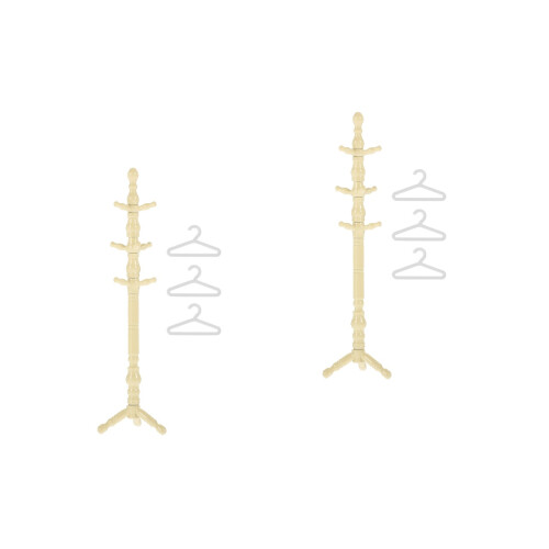 2Sets Practical Mini Doll Clothes Hangers Beige for Mini House Display 2