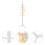 2Sets Practical Mini Doll Clothes Hangers Beige for Mini House Display 9