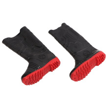 Herrenwasserfeste lange Regenstiefel, atmungsaktiv, rutschfest, Größe 41, Schwarz/Rot