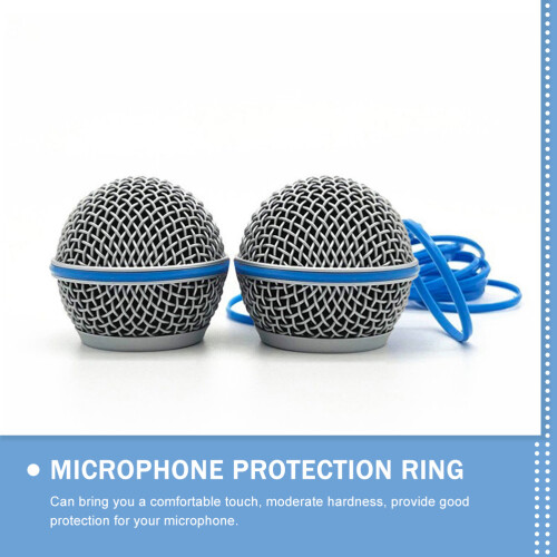 50Pièces Anneaux De Protection Micro En Caoutchouc Bleu Pour 2