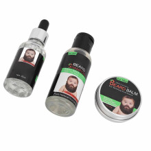 Kit de soin pour la barbe 3 pièces Nettoyant hydratant Réparateur Anti-frizz Favorise la croissance