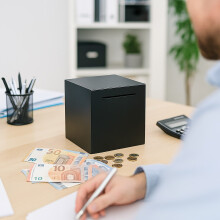Spardose aus Edelstahl - Sicheres, nicht zu öffnendes Design