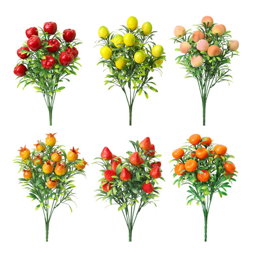 Faux Fruit Florals Display With Plastic Foam Materials-peach 1