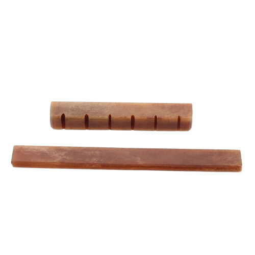 4Sets Natural Camel Bone Acoustic Guitar Bridge Saddle and Nut Set 2