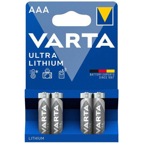 Varta Ultra Lithium AAA / LR03 Battery 4-pack