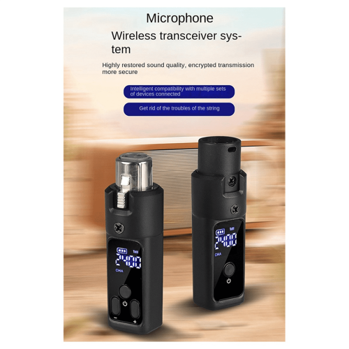 2 σετ νέων 2.4G XLR προσαρμογέα ασύρματου μικροφώνου πομποδέκτη για δυναμικό 1