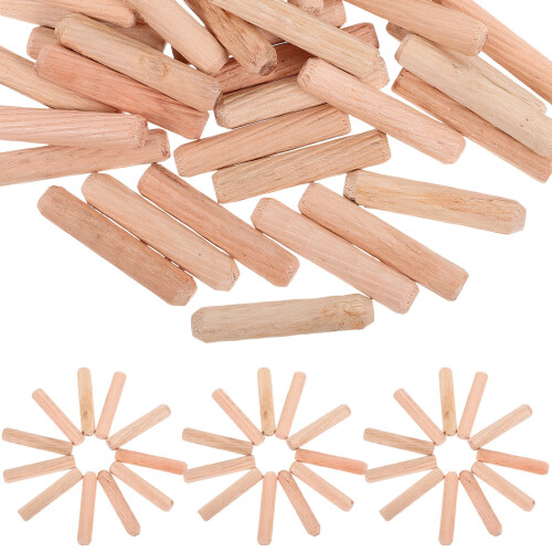 2Pièces Chevilles Bois Flûtées Beige, Assemblage Stable Sûr 1
