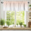 Cortinas Dreamy Peach de 42x18 polegadas, com degradê rosa/branco e bolso para varão, filtram a luz e são compatíveis com varões padrão. 2