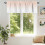 Cortinas Dreamy Peach de 42x18 polegadas, com degradê rosa/branco e bolso para varão, filtram a luz e são compatíveis com varões padrão. 6