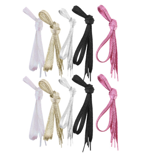 32Pairs Shiny Metallic Flat Shoelaces Assorted Color Flat Shoe Strings 1