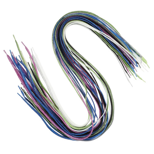 32Pairs Shiny Metallic Flat Shoelaces Assorted Color Flat Shoe Strings 2
