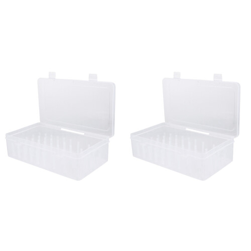 4Pcs Plastic Thread Spools Storage Containers Clamshell Lock Design 1