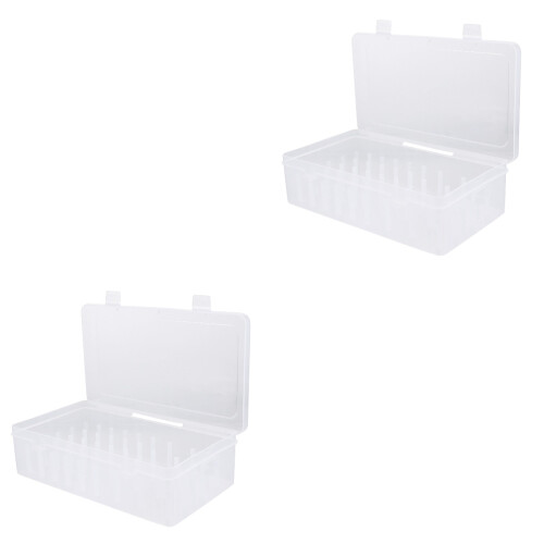 4Pcs Plastic Thread Spools Storage Containers Clamshell Lock Design 2
