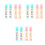 12Pcs Multi Color Three Layer Eraser Pencil Sticks Recyclable Non-PVC 2