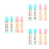 12Pcs Multi Color Three Layer Eraser Pencil Sticks Recyclable Non-PVC 5