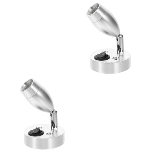 2Pcs Silver Cabin Reading Lights Marine Boat Adjustable Brightness 2