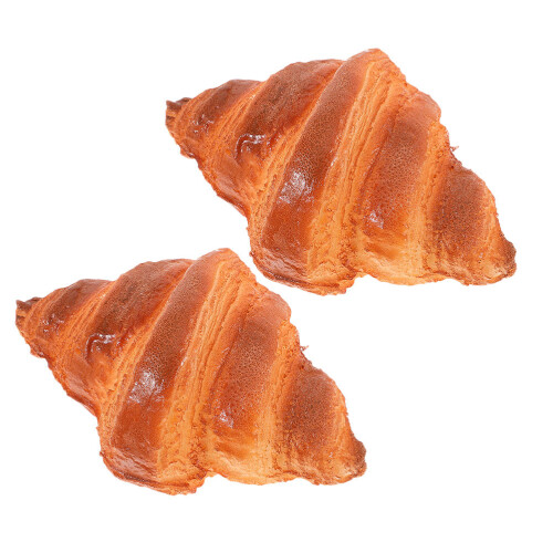 4Pcs PU Artificial Croissant Rolls Brown Realistic Food Model Props 1