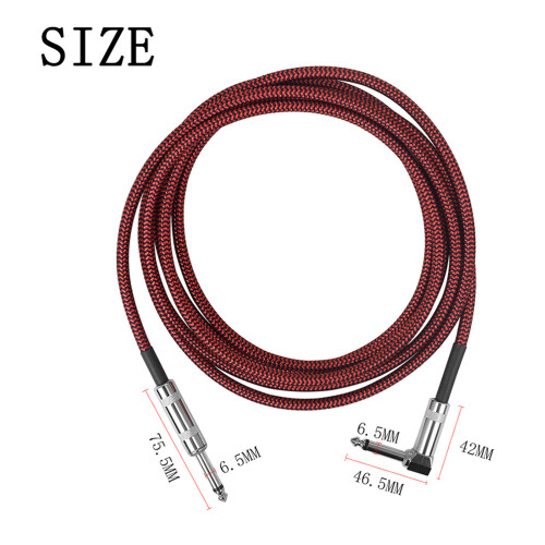 5St Professionele Donkerrode Gitaar Kabels Nylon 1
