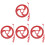 4Sets Kids Educational Rolling Circle Toy Red Plastic Balance Trainer 4