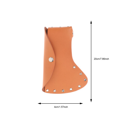 Orange Leather Hatchet Sleeve Protective Case Durable for Camping 1