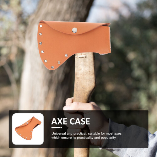 Orange Leather Hatchet Sleeve Protective Case Durable for Camping 2