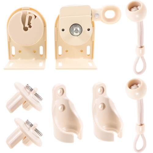 5Sets Beige Curtain Track Bracket Ceiling Mount Windproof Cord Buckle 1