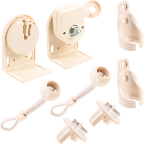 5Sets Beige Curtain Track Bracket Ceiling Mount Windproof Cord Buckle 2