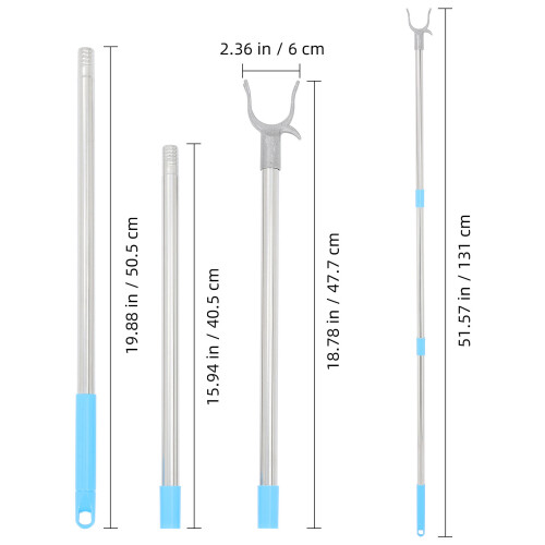 2Pcs Splicing Clothesline Rod Sky-Blue for Home Use 1
