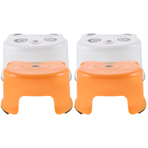 4Pcs Kids Portable Plastic Stool Step Stool Cartoon Style for Home Use 1