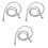 3Pcs Shower Hose Stainless Steel Flexible Braided Silver Replacement 4