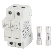 Porte-fusible miniature pour centrales photovoltaĂŻques, haute tension CC, Ă fermeture rapide, protection contre les courts-circuits et les