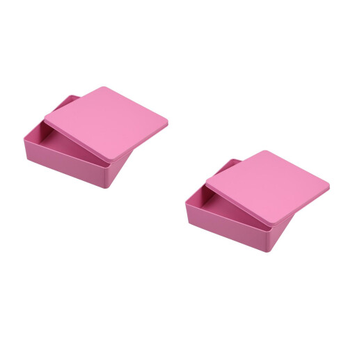 2St Vierkante Roze Met , Voor Snacks En Opslag 2
