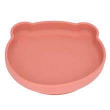 Microwave Dishwasher Safe Toddler Plates, Cute Bear Shaped Suction Plates In100% Food Grade Silicone For Picky Eaters