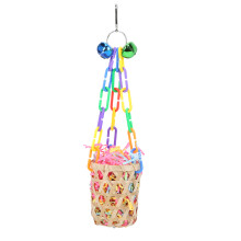 Relaxing Living Environment Bird Toy with Refillable Foraging Shredder Center, Natural Material Design for Outdoor Garden Decoration