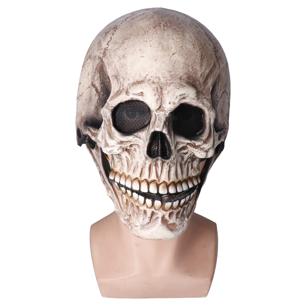 Cosplay Skull Mask With Movable Jaw Design, Scary Halloween Costume Mask Using Flexible Latex Material For Horror Prop Parties