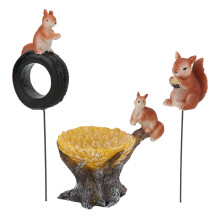 Squirrel Figurines Set Realistic Style Exquisite Craftsmanship Resin Miniatures For Dollhouse Decorations Terrarium Accessories Applicable Occasion