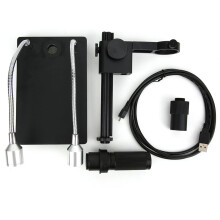 Aluminiumlegering beugel voor industriële camerastandaard, USB digitale microscoop met fijne scherpstelling, LED-ringverlichting, hoge resolutie,