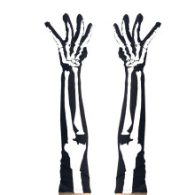 Totenkopf-Handschuhe mit Vollfinger-Skelettmuster, Halloween-Foto-Requisiten, Halloween-Partygeschenke, Nylonmaterial, schafft eine gruselige